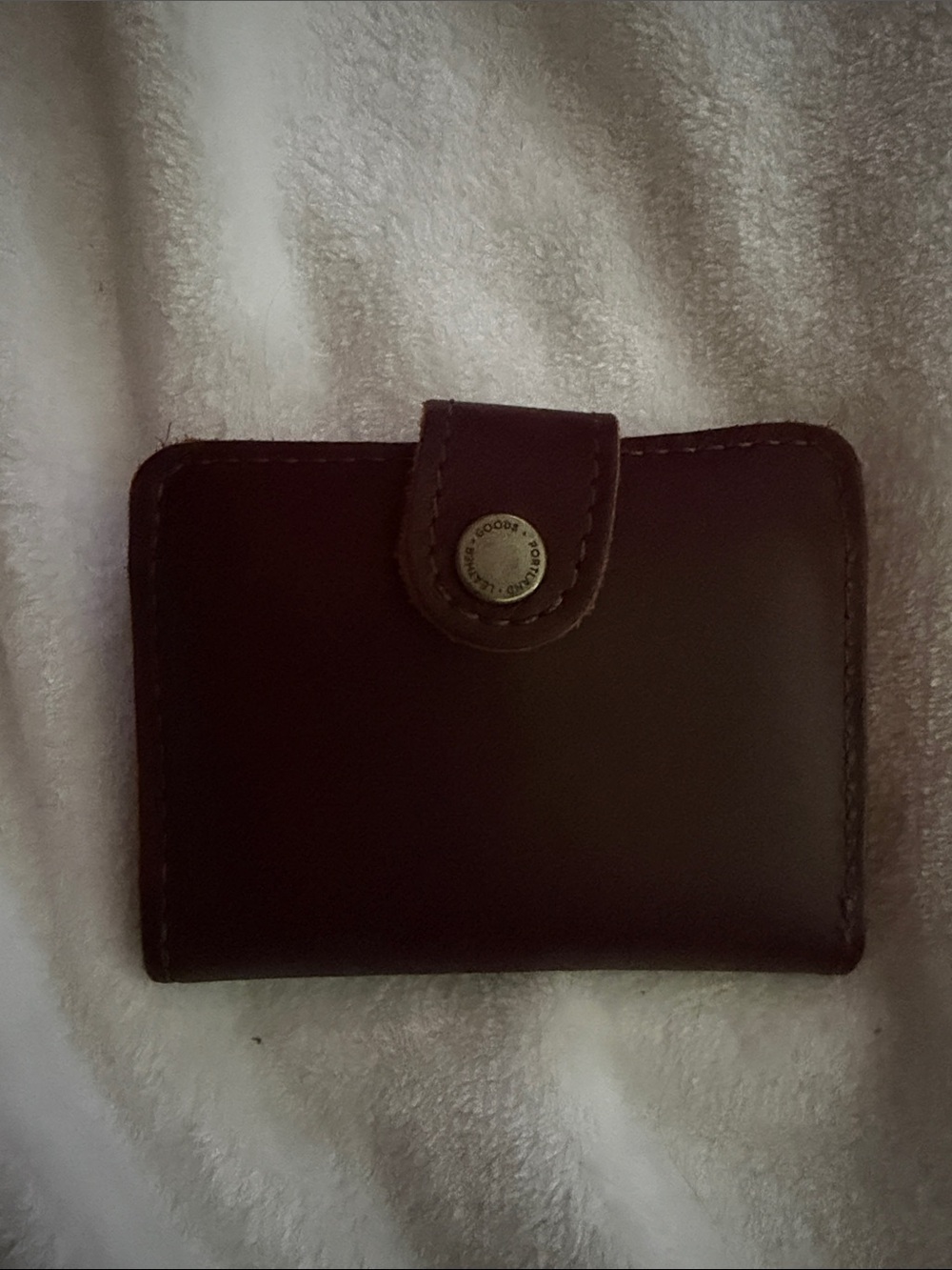Portland Leather. Mini Bifold Wallet. Color Cognac.